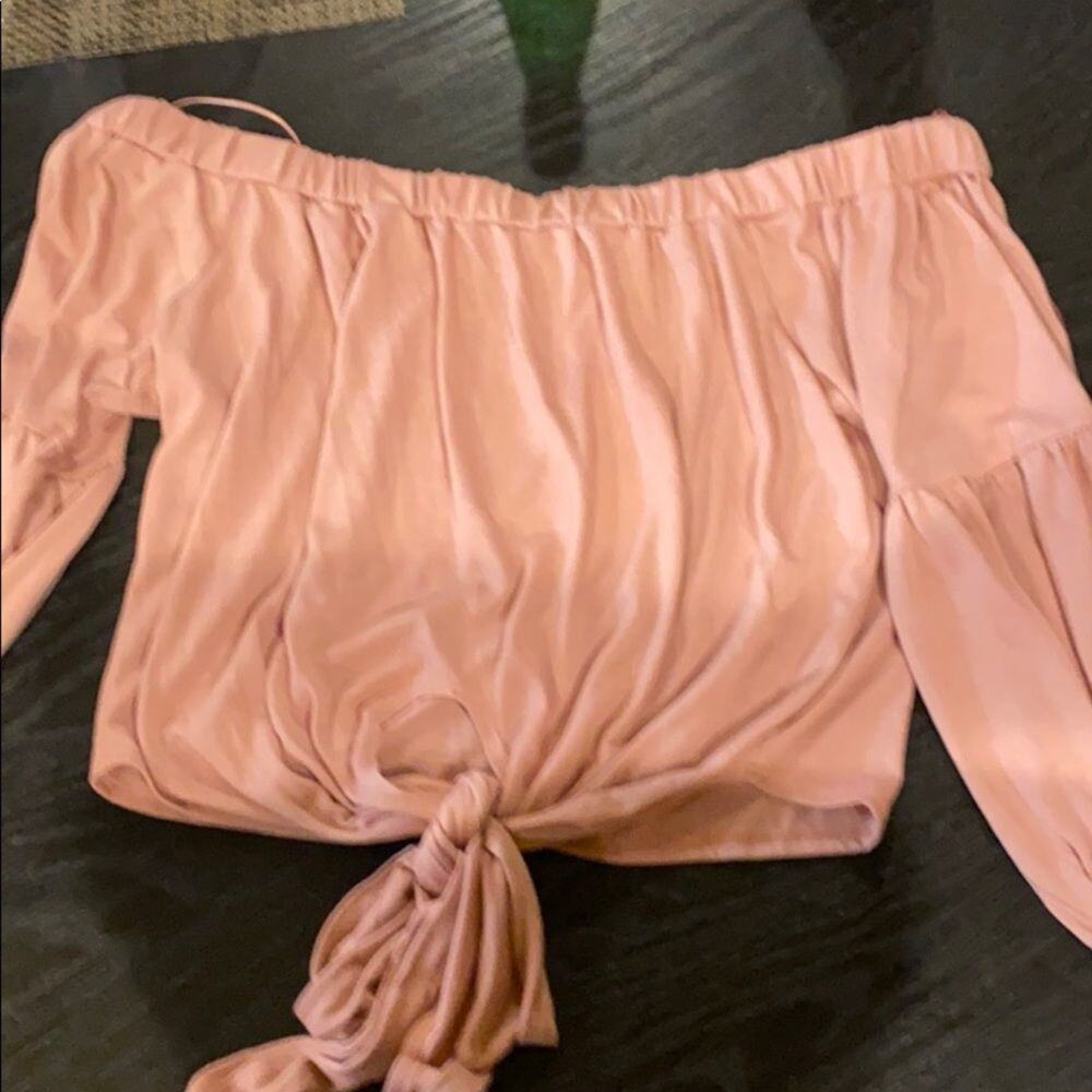 L*space off the shoulder top with bow tie NWT L
